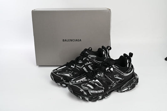 Balenciaga Track Black White Paiting