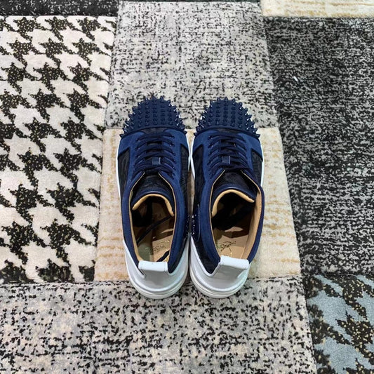Christian Louboutin Blue / White Spikes High