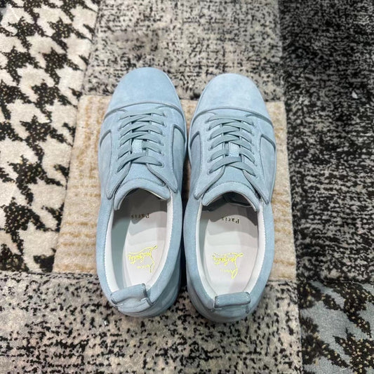 Christian Louboutin Baby Blue Velvet Low