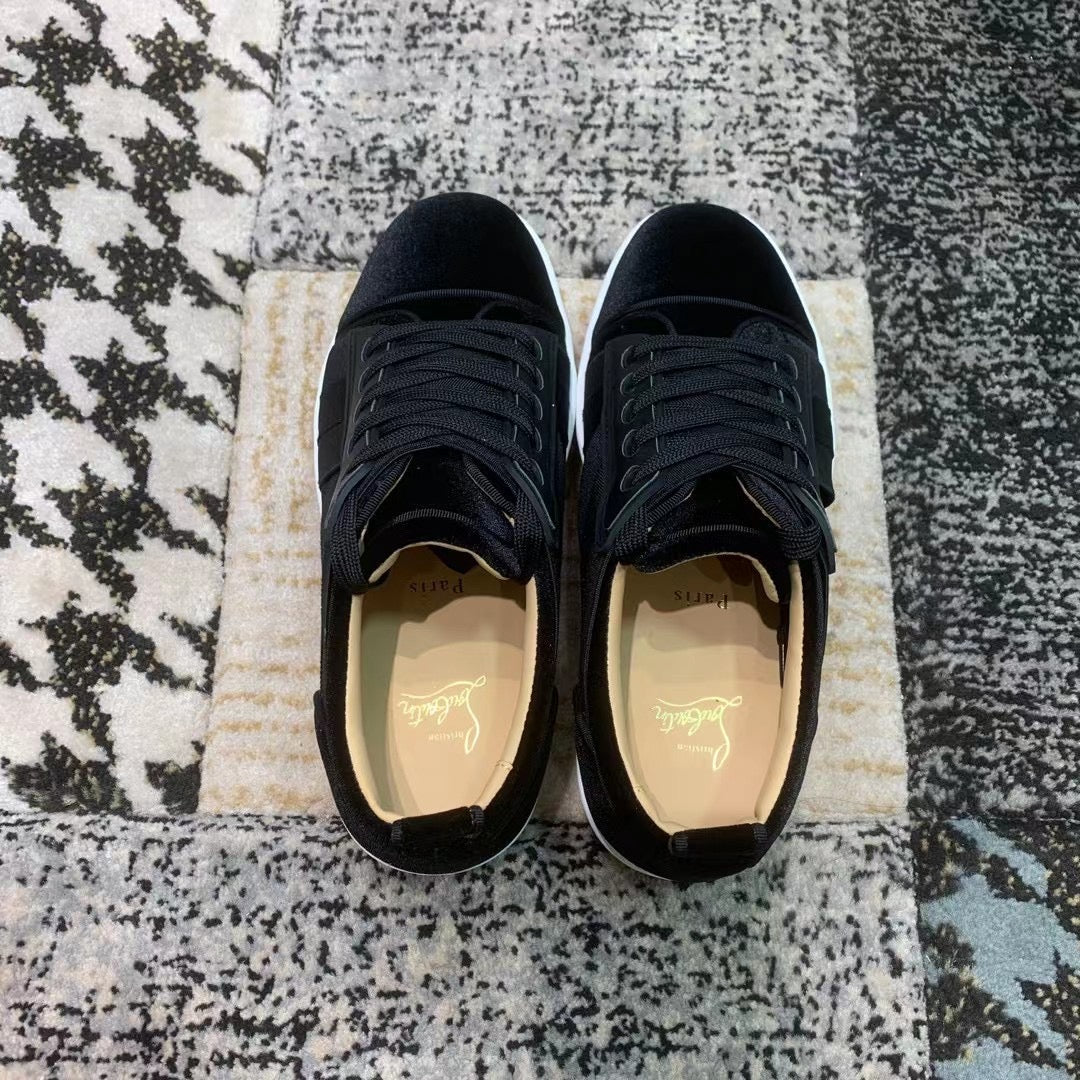 Christian Louboutin Black Velvet High Sole Low