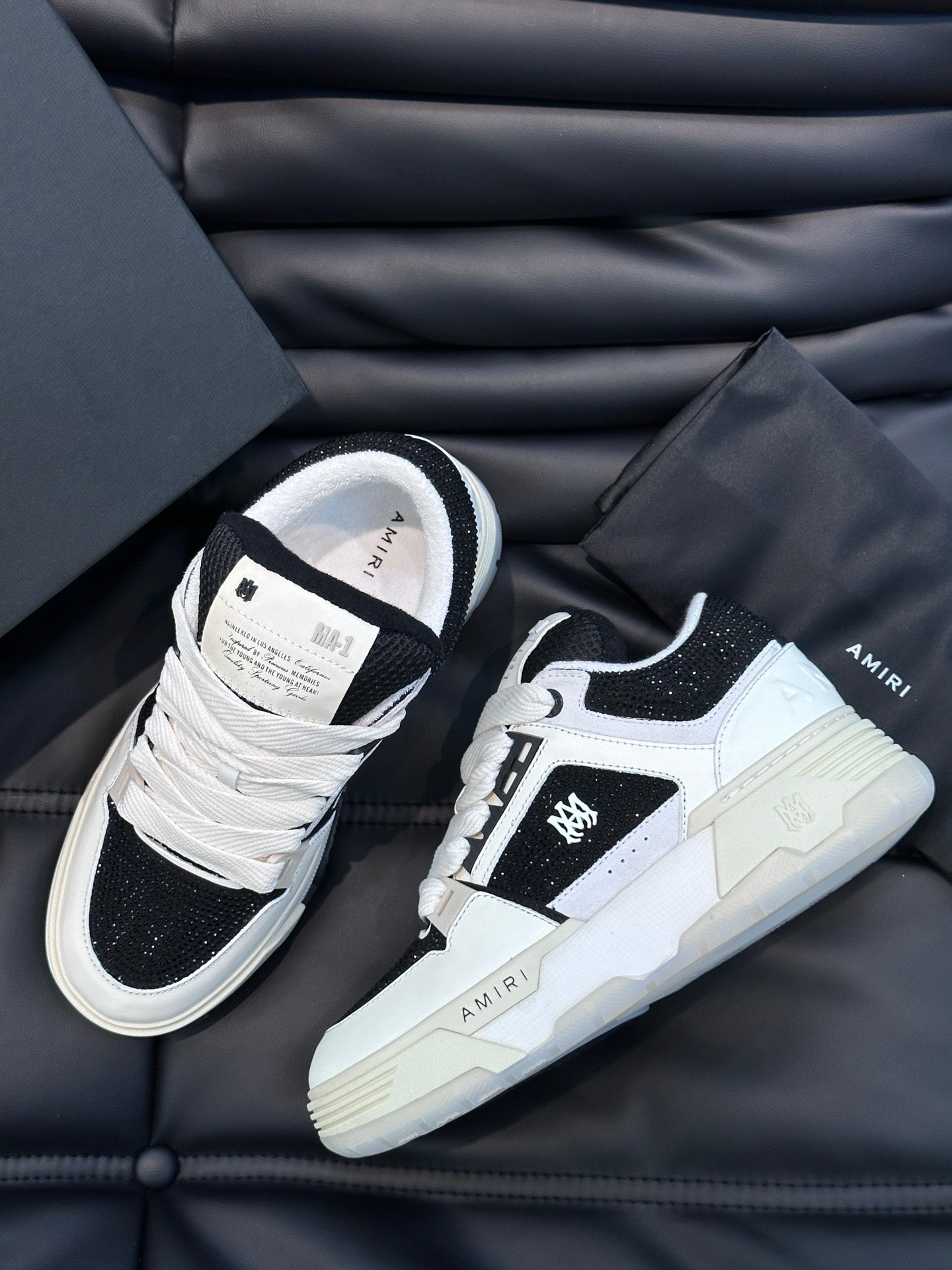 Amiri MA-1 Black & White Diamonds Custom – New Collection!