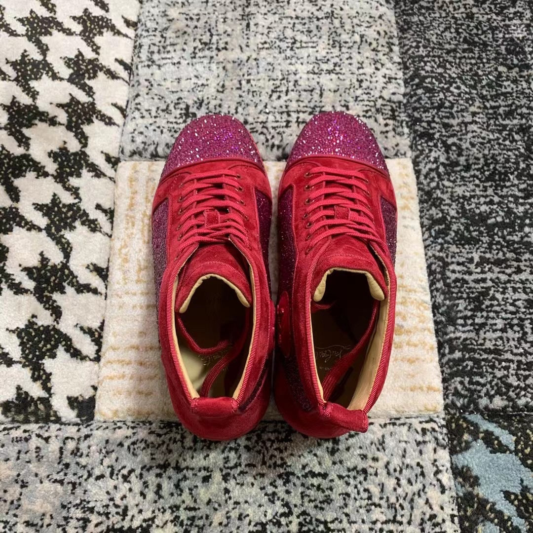Christian Louboutin Red Velvet Diamonds High