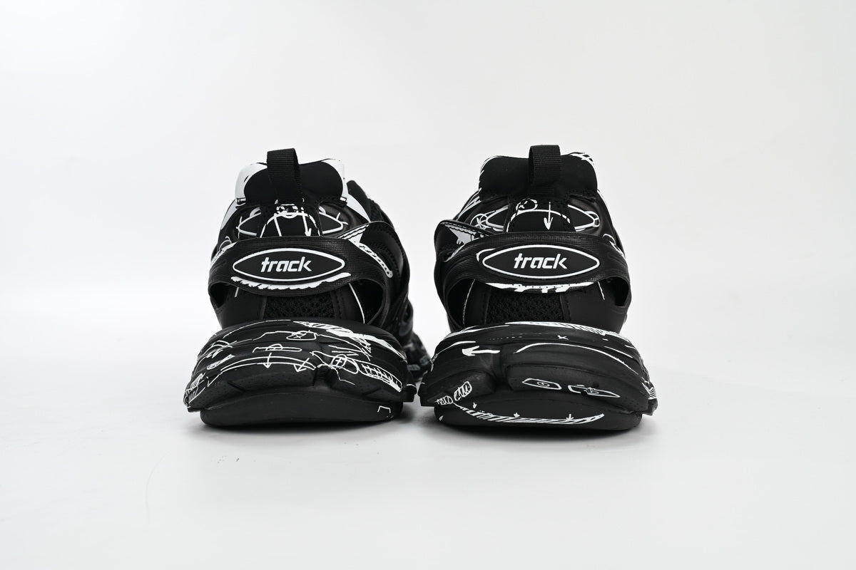Balenciaga Track Black White Paiting