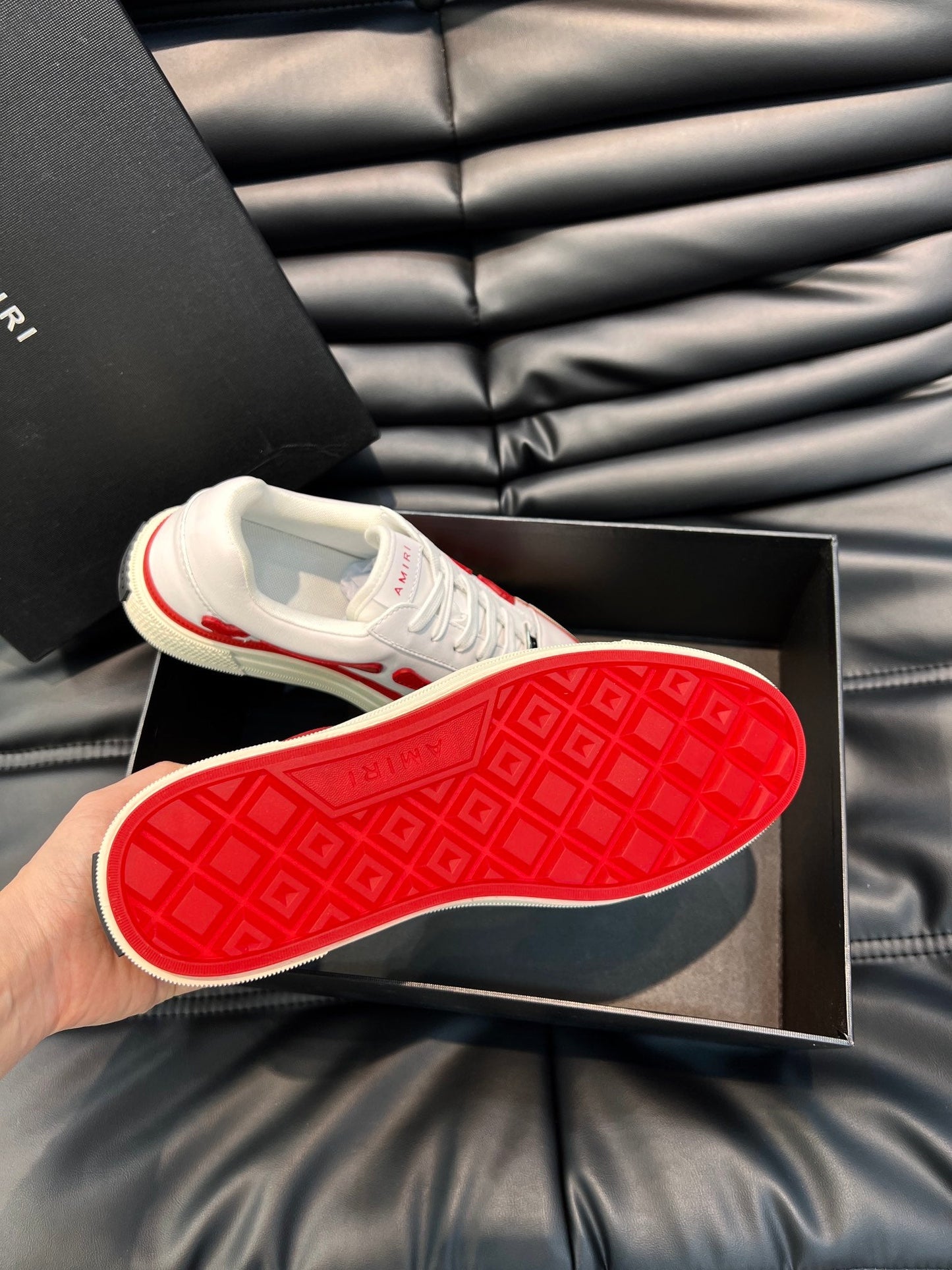 Amiri Red & White Canvas
