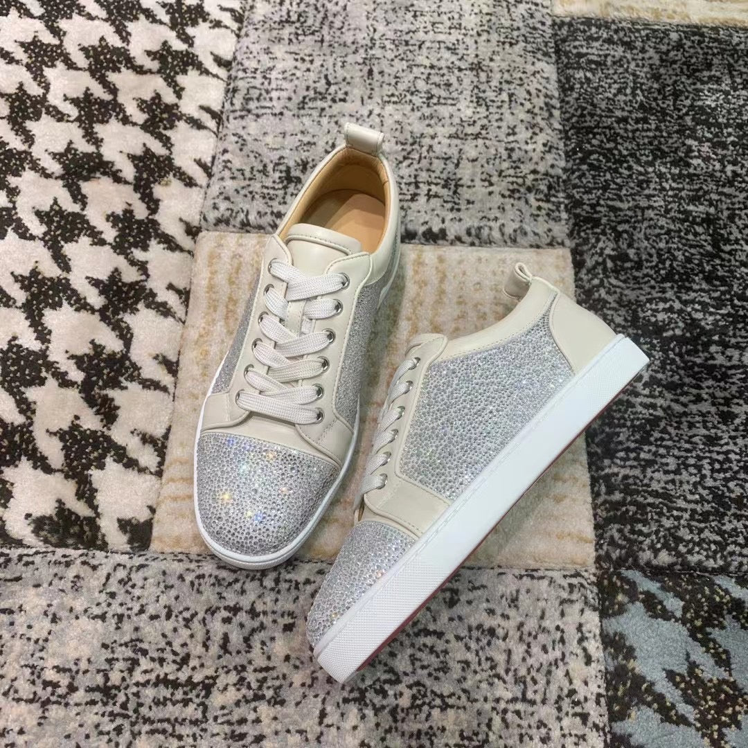 Christian Louboutin White Diamonds Low