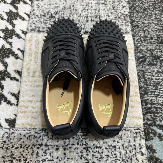Christian Louboutin Low Black Shiny Spikes