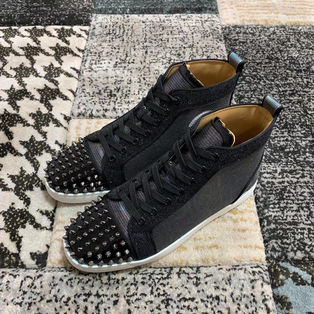 Christian Louboutin Black / Fade Back Spikes High