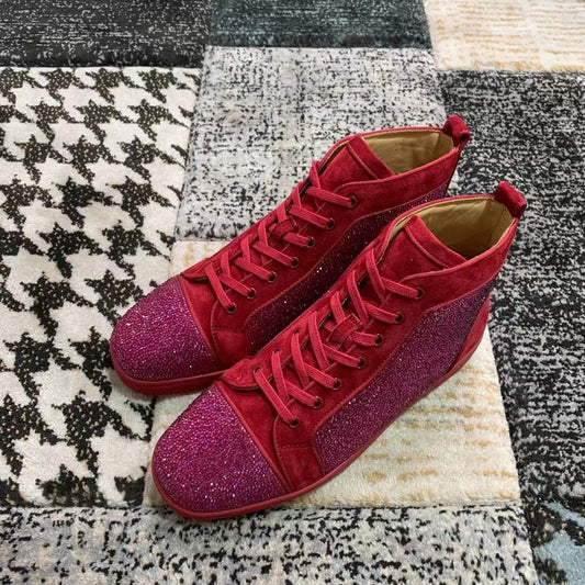 Christian Louboutin Red Velvet Diamonds High