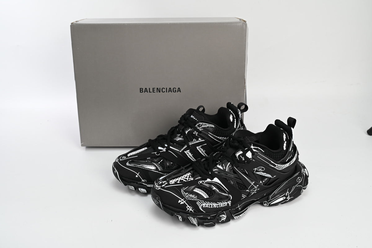 Balenciaga Track Black White Paiting