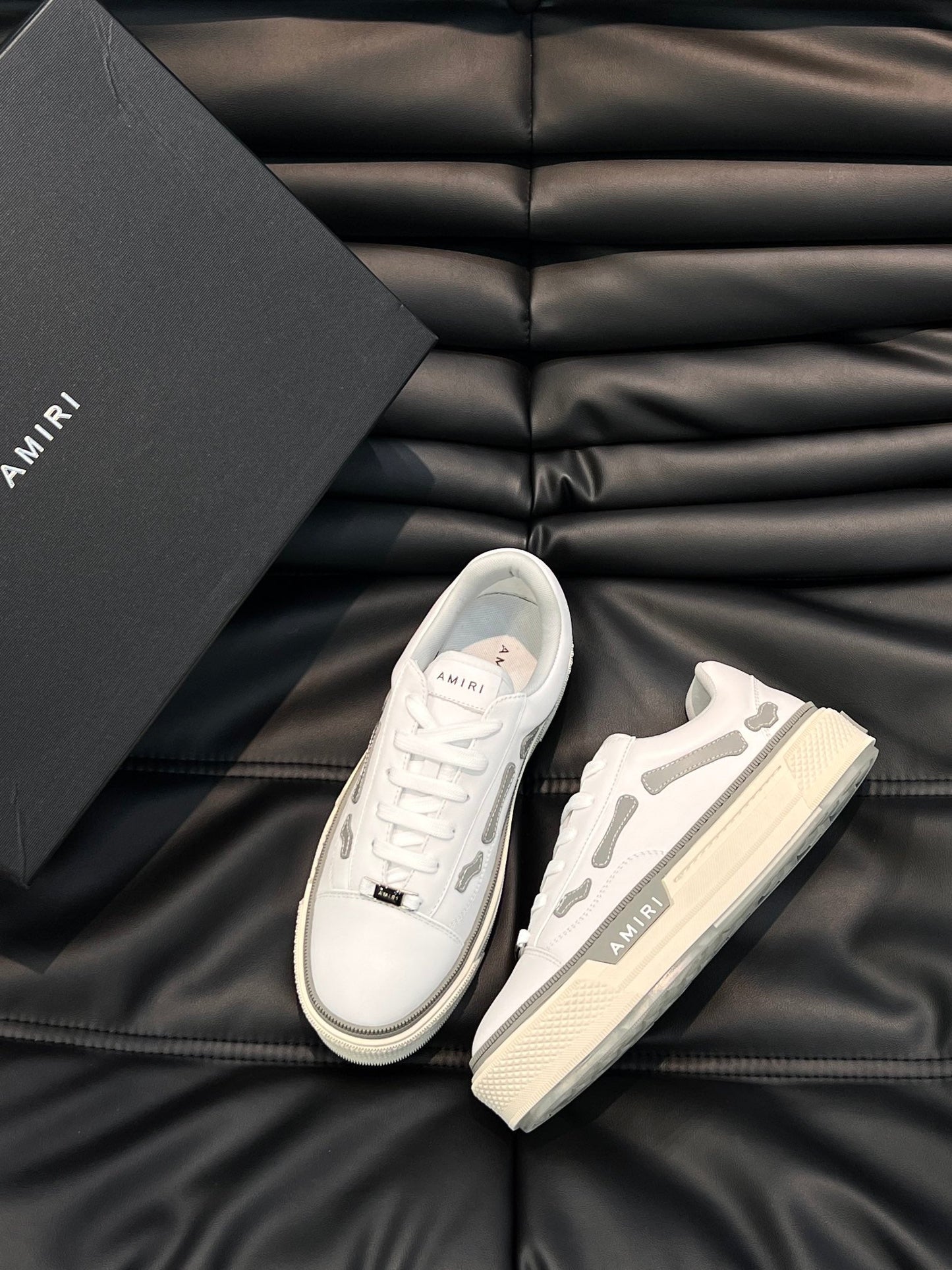 Amiri Grey & White Canvas