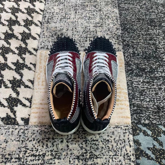 Christian Louboutin High Burgundy Black