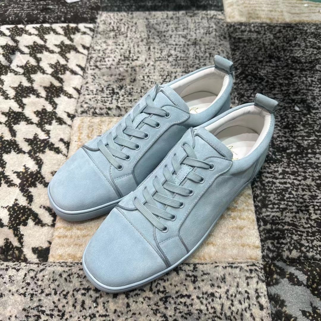 Christian Louboutin Baby Blue Velvet Low