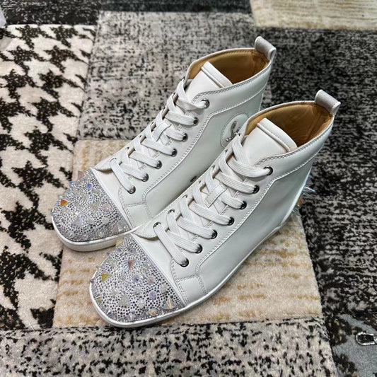Christian Louboutin White High Spikes – Luxury