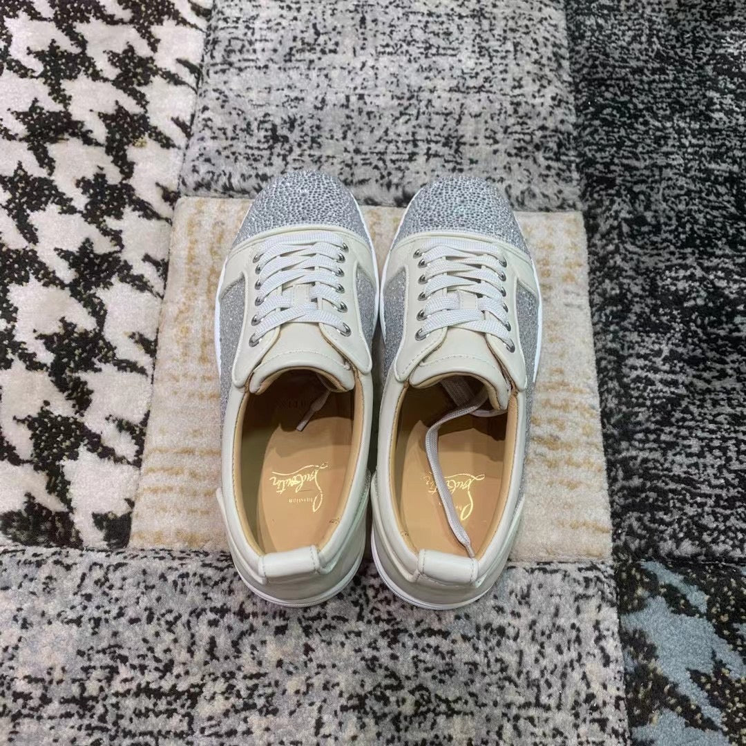 Christian Louboutin White Diamonds Low