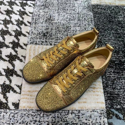 Christian Louboutin Gold Low