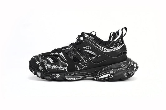 Balenciaga Track Black White Paiting