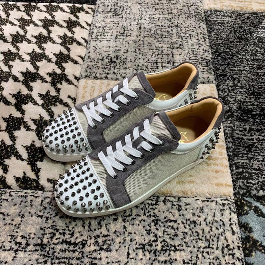 Christian Louboutin Low Gray White