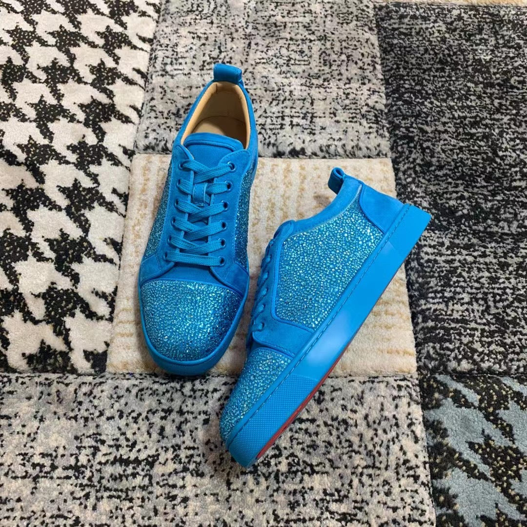 Christian Louboutin Light Blue Diamonds Low