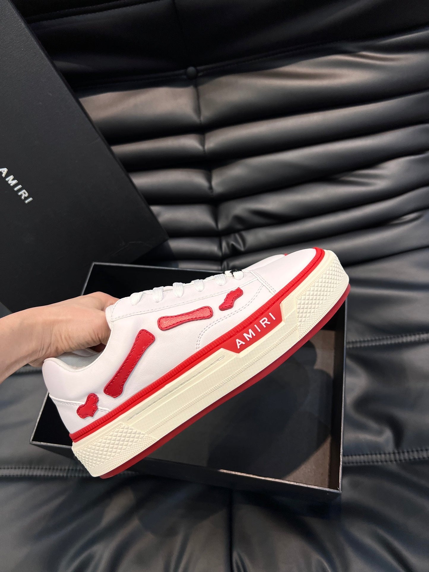 Amiri Red & White Canvas