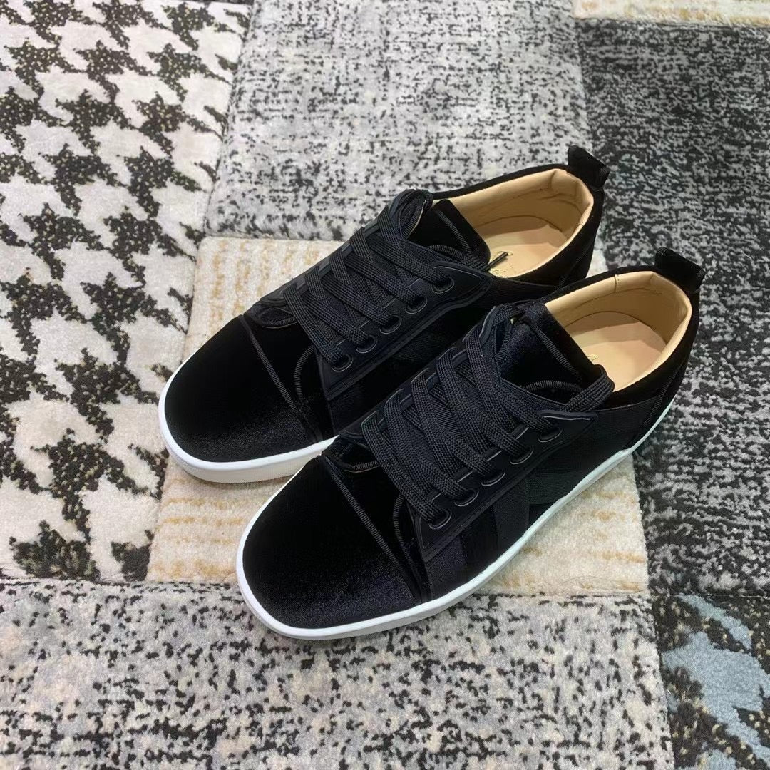 Christian Louboutin Black Velvet High Sole Low