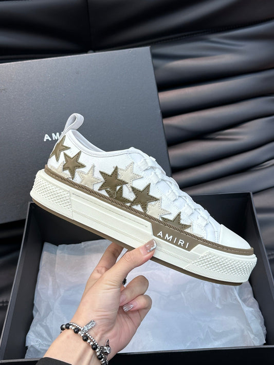Amiri Brown & White Star Canvas