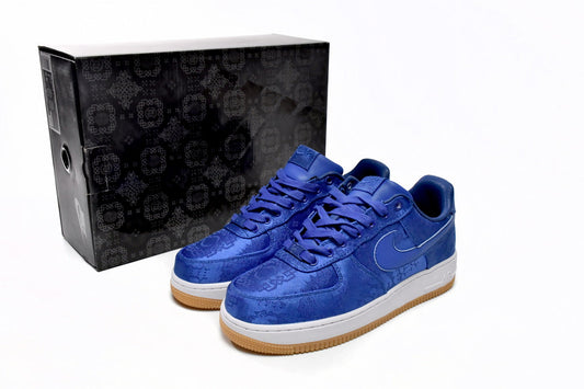 CLOT x Nike Air Force Premium Blue Silk