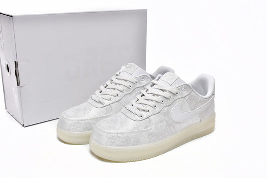CLOT x Nike Air Force Premium White Silk