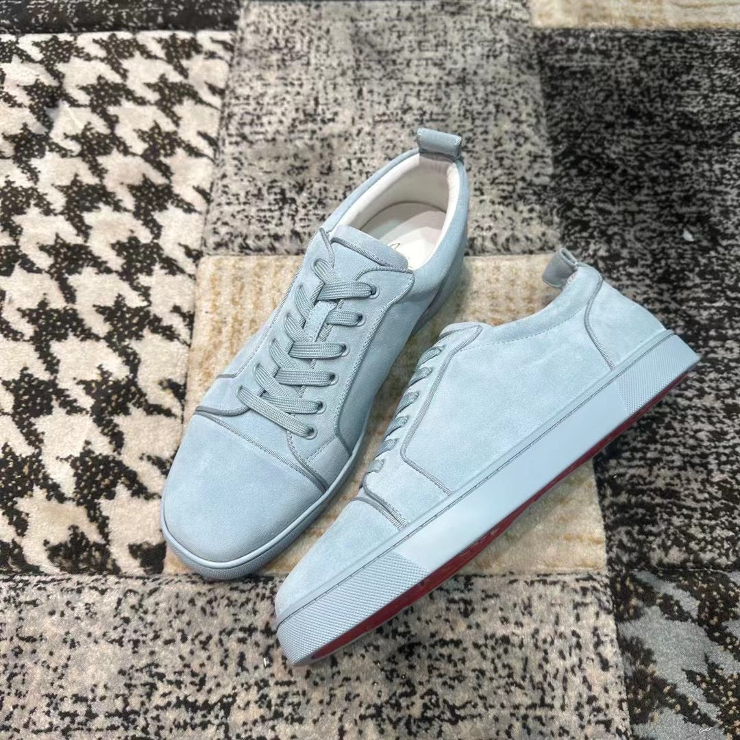 Christian Louboutin Baby Blue Velvet Low