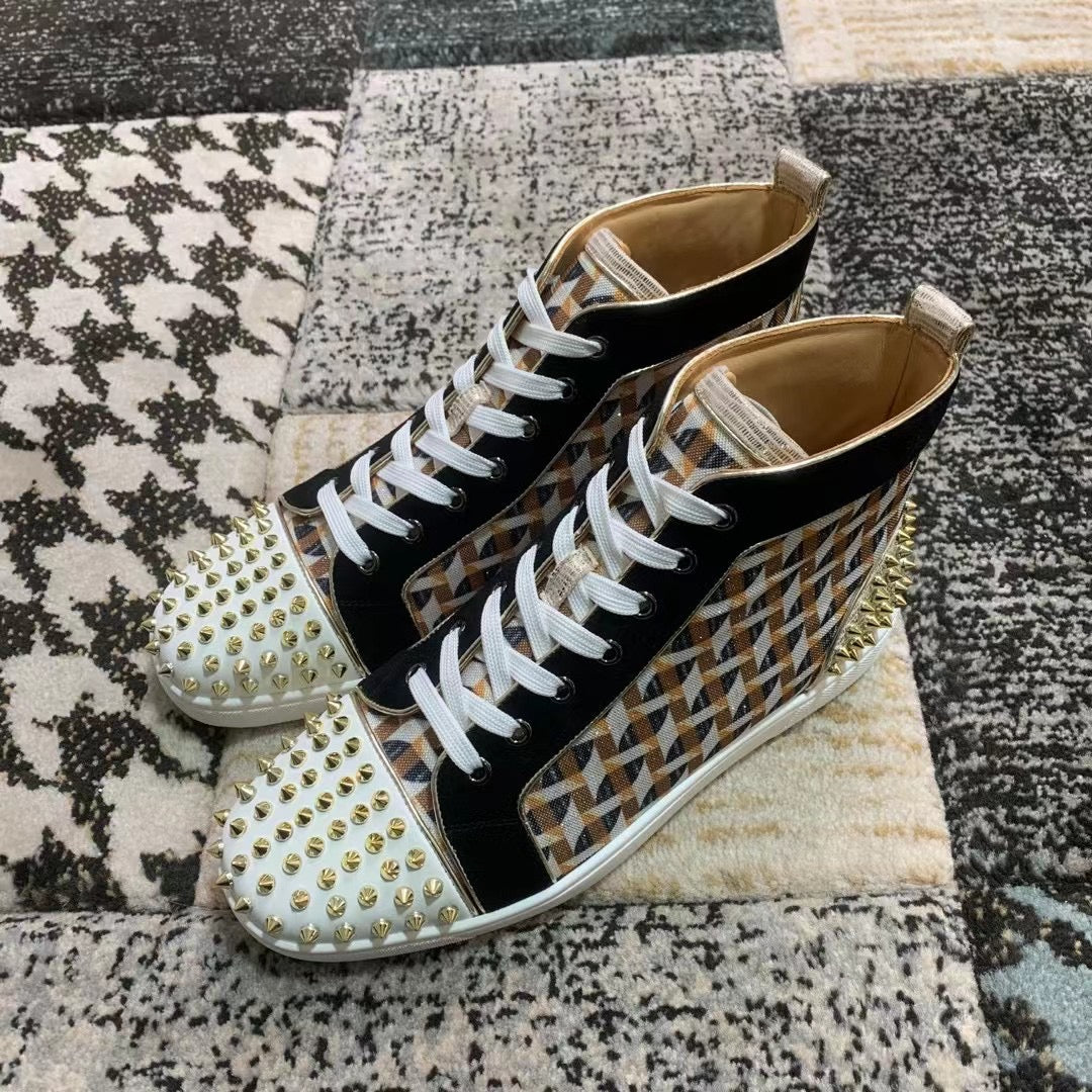 Christian Louboutin Gold Spikes High