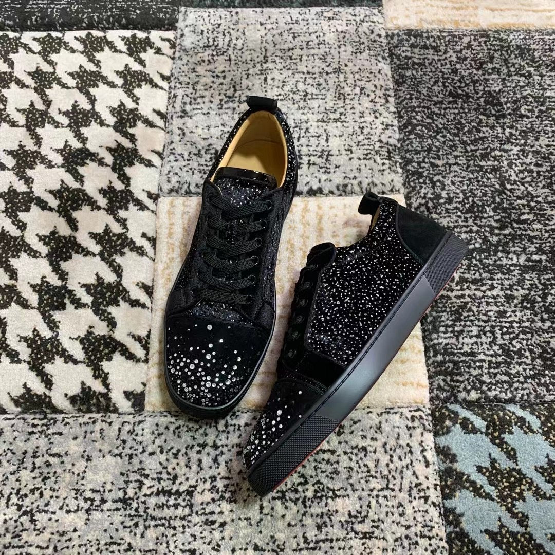 Christian Louboutin Black / White Diamonds Low