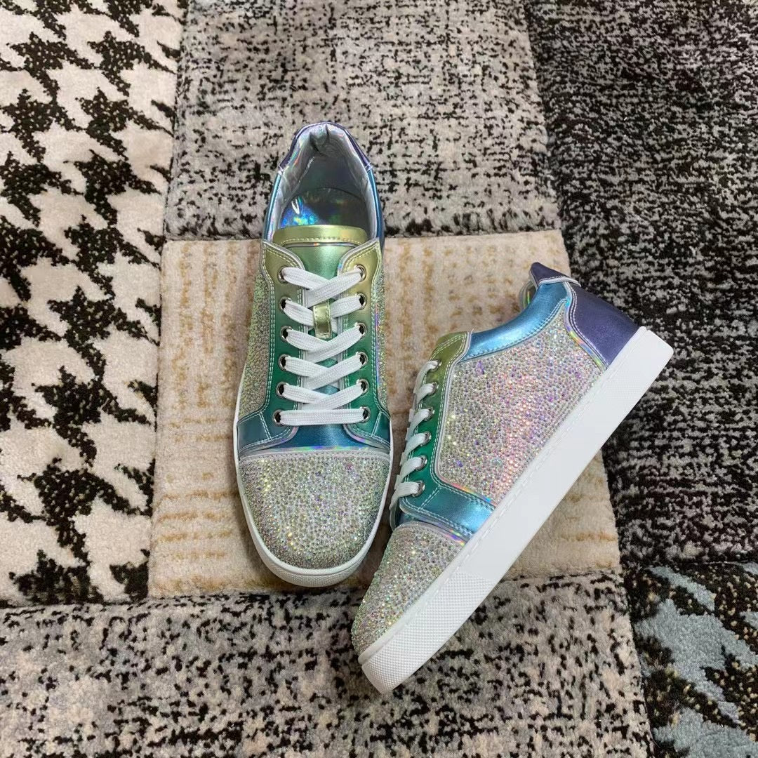 Christian Louboutin Blue / Green Diamonds Low