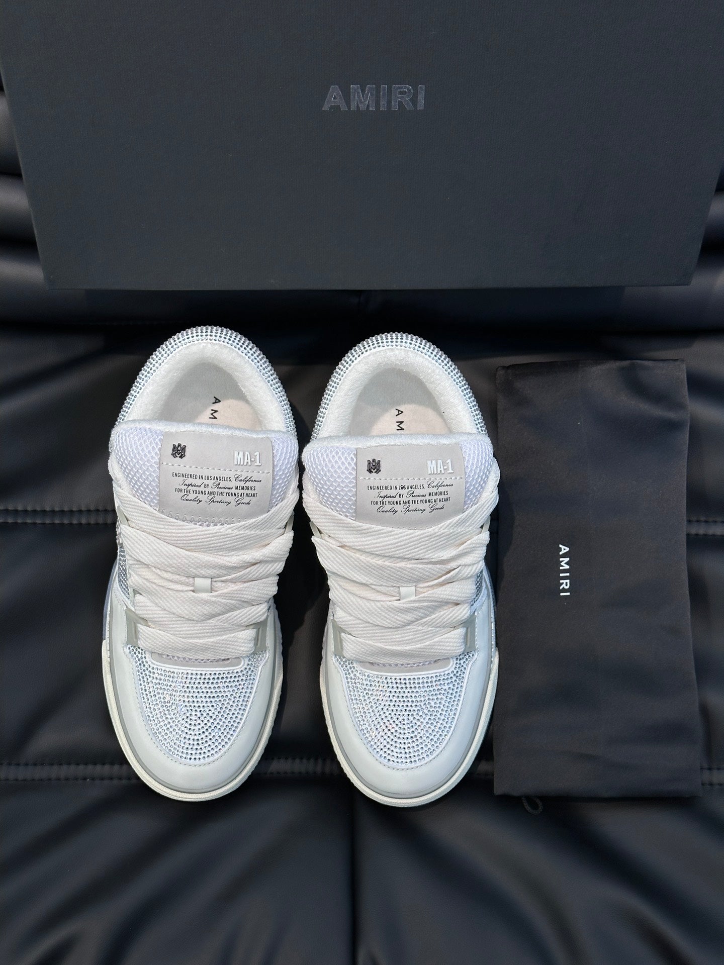 Amiri MA-1 White & Gray Diamonds Custom – New Collection!