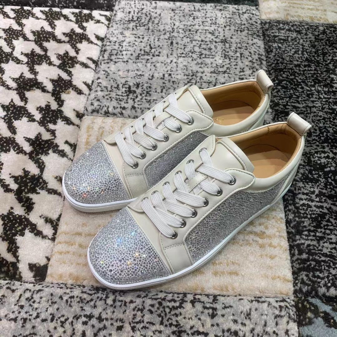 Christian Louboutin White Diamonds Low