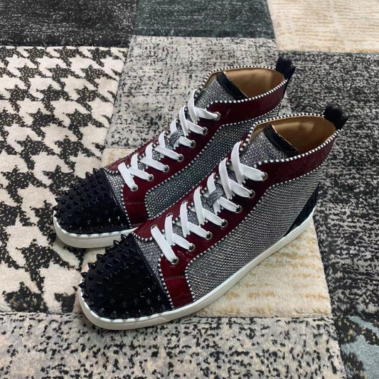 Christian Louboutin High Burgundy Black