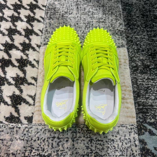Christian Louboutin Electric Lime Low Spikes