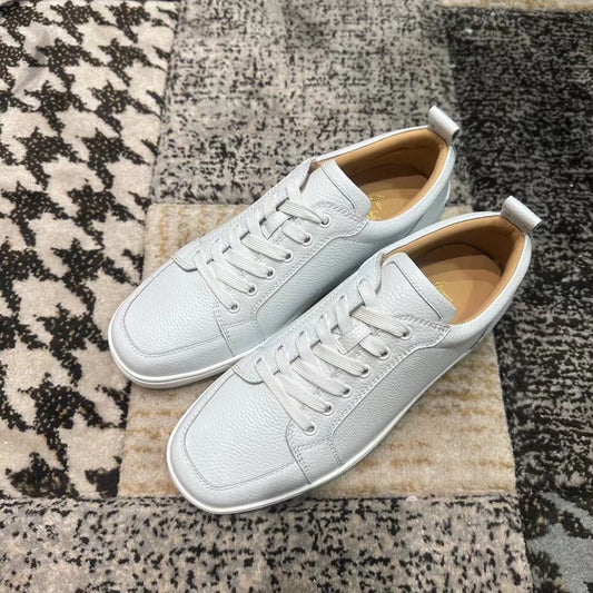 Christian Louboutin White Leather Low