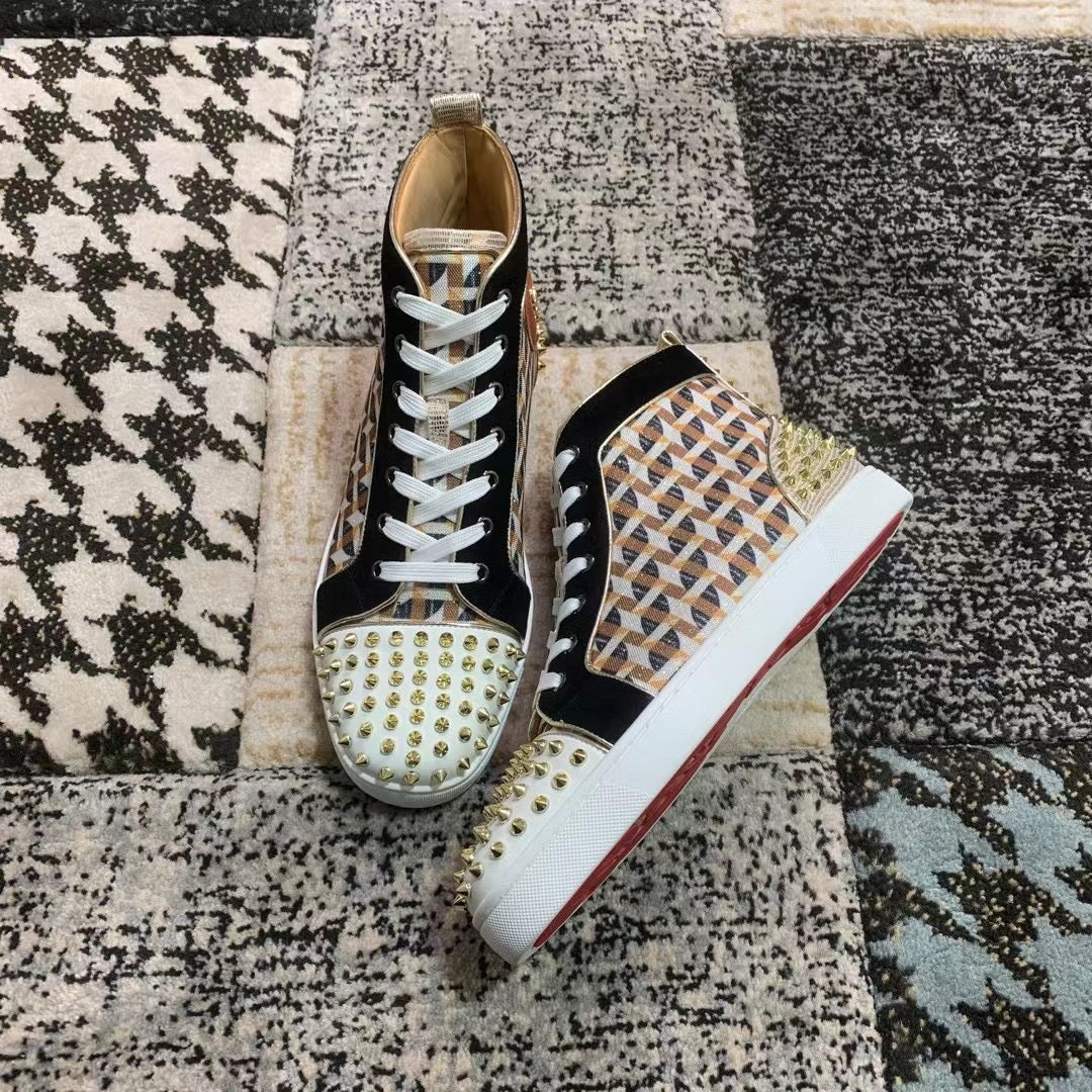 Christian Louboutin Gold Spikes High