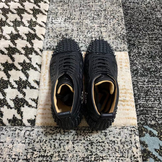 Christian Louboutin Black Pattern Spikes High
