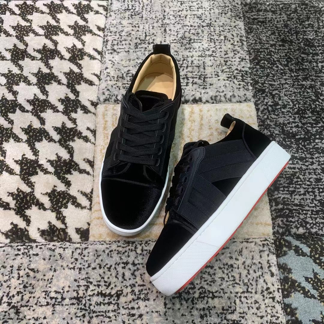 Christian Louboutin Black Velvet High Sole Low