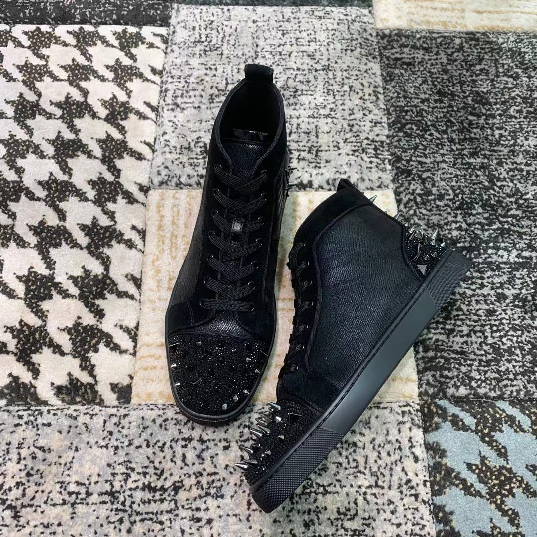 Christian Louboutin Black Spikes High – Luxury