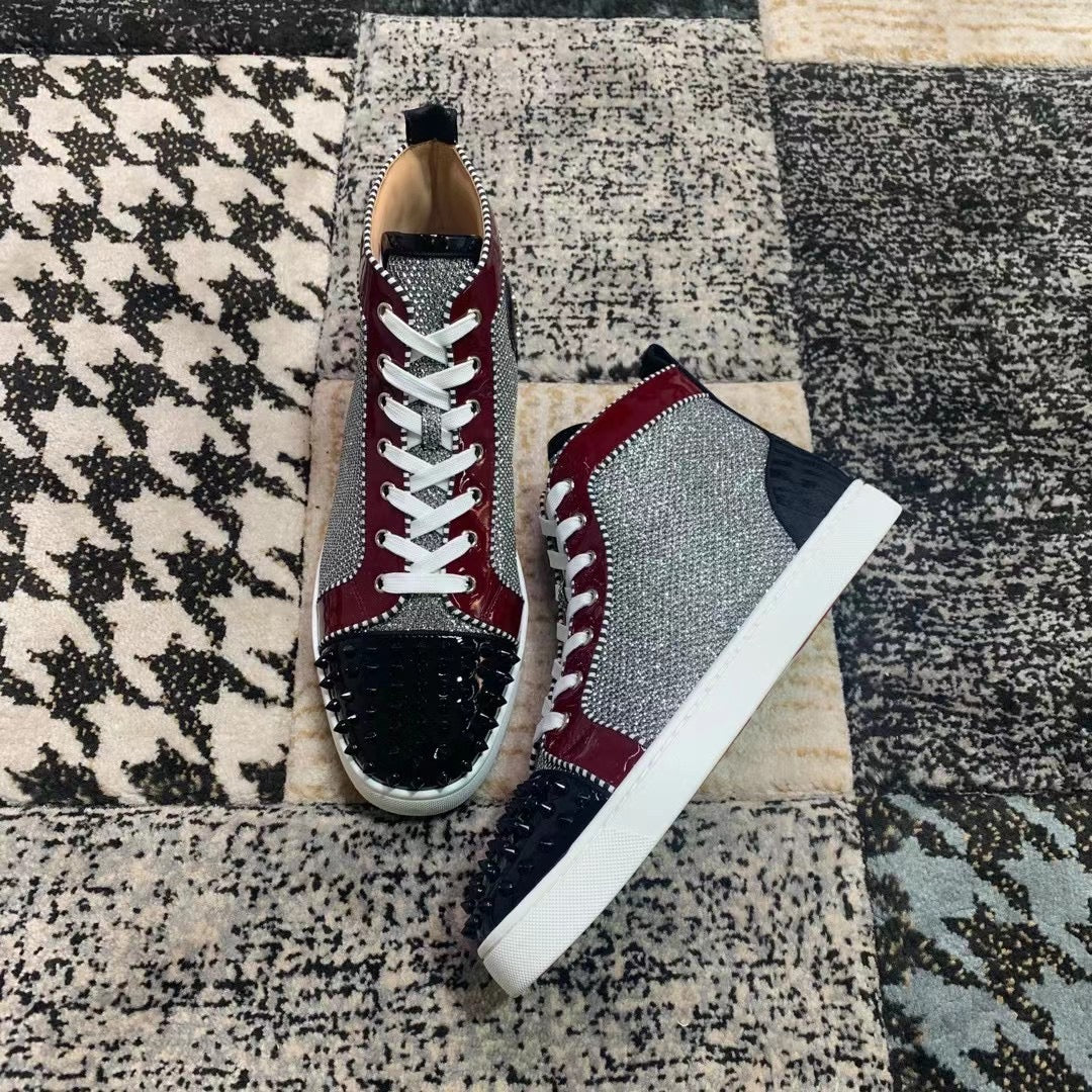 Christian Louboutin High Burgundy Black