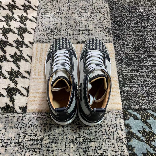 Christian Louboutin Black & Gray Spikes High