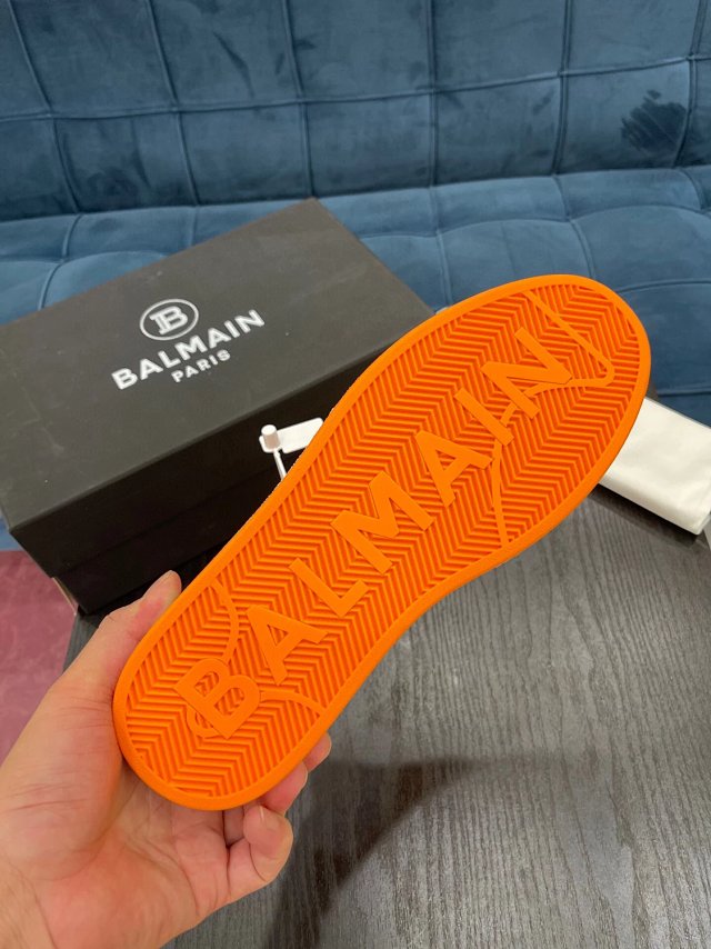 Balmain Casual Leather Orange Pattern