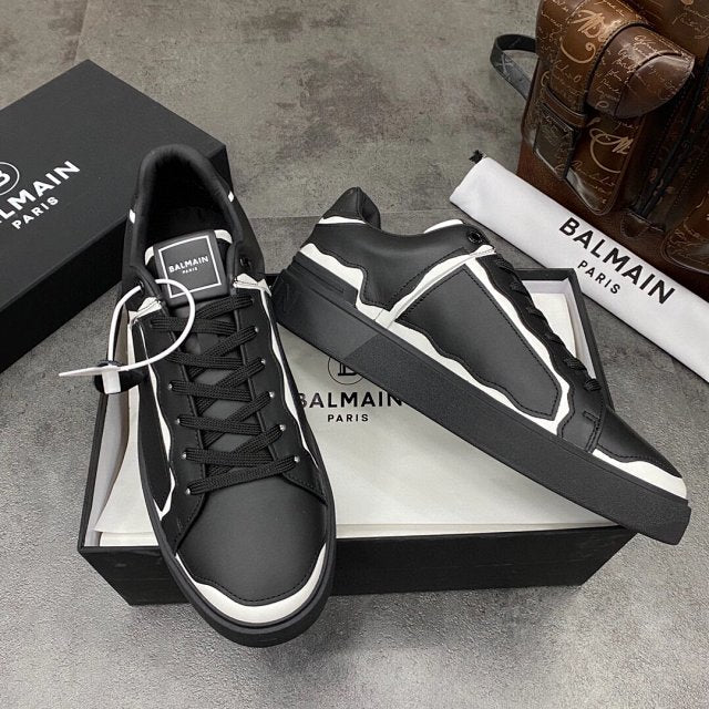 Balmain Casual Leather Black White