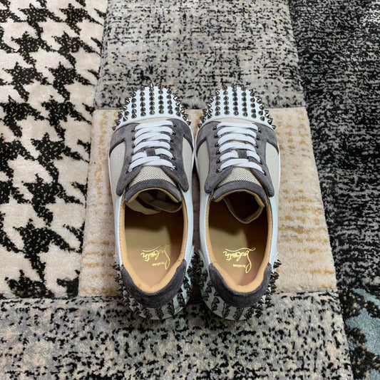 Christian Louboutin Low Gray White
