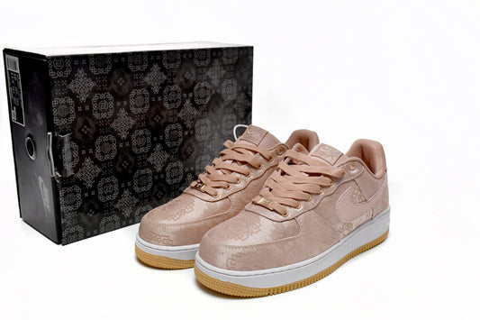CLOT x Nike Air Force One Premium Rose Gold Silk