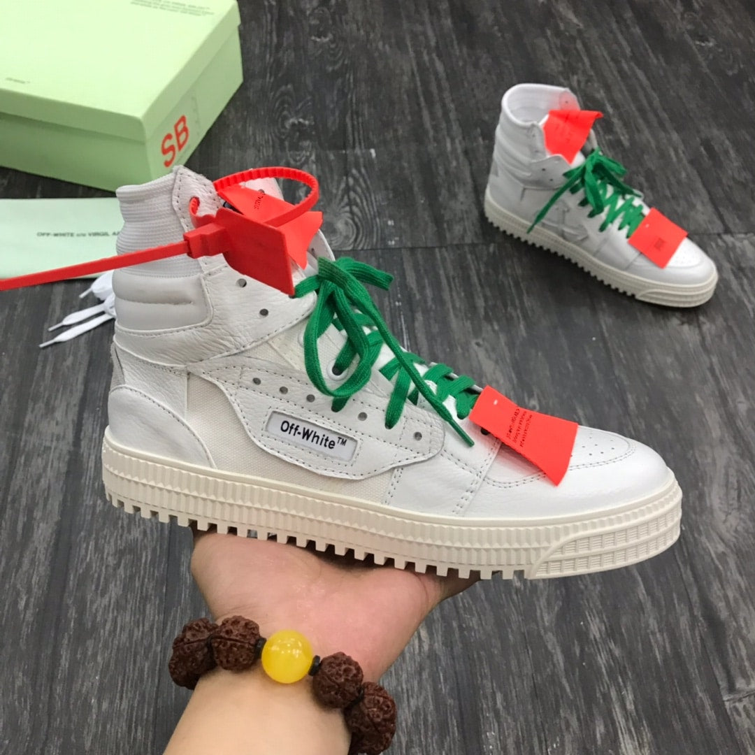 Off White Court 3.0 White Green Laces