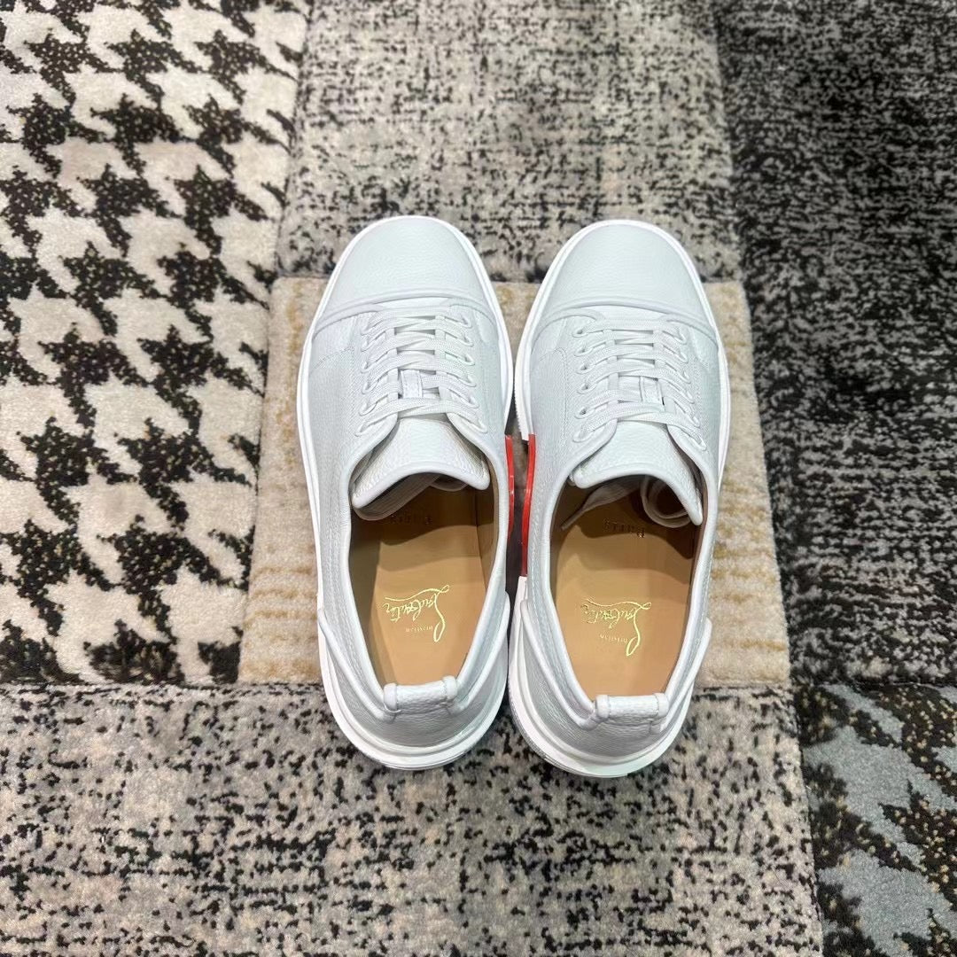 Christian Louboutin White Leather Low