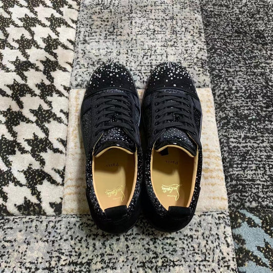 Christian Louboutin Black / White Diamonds Low