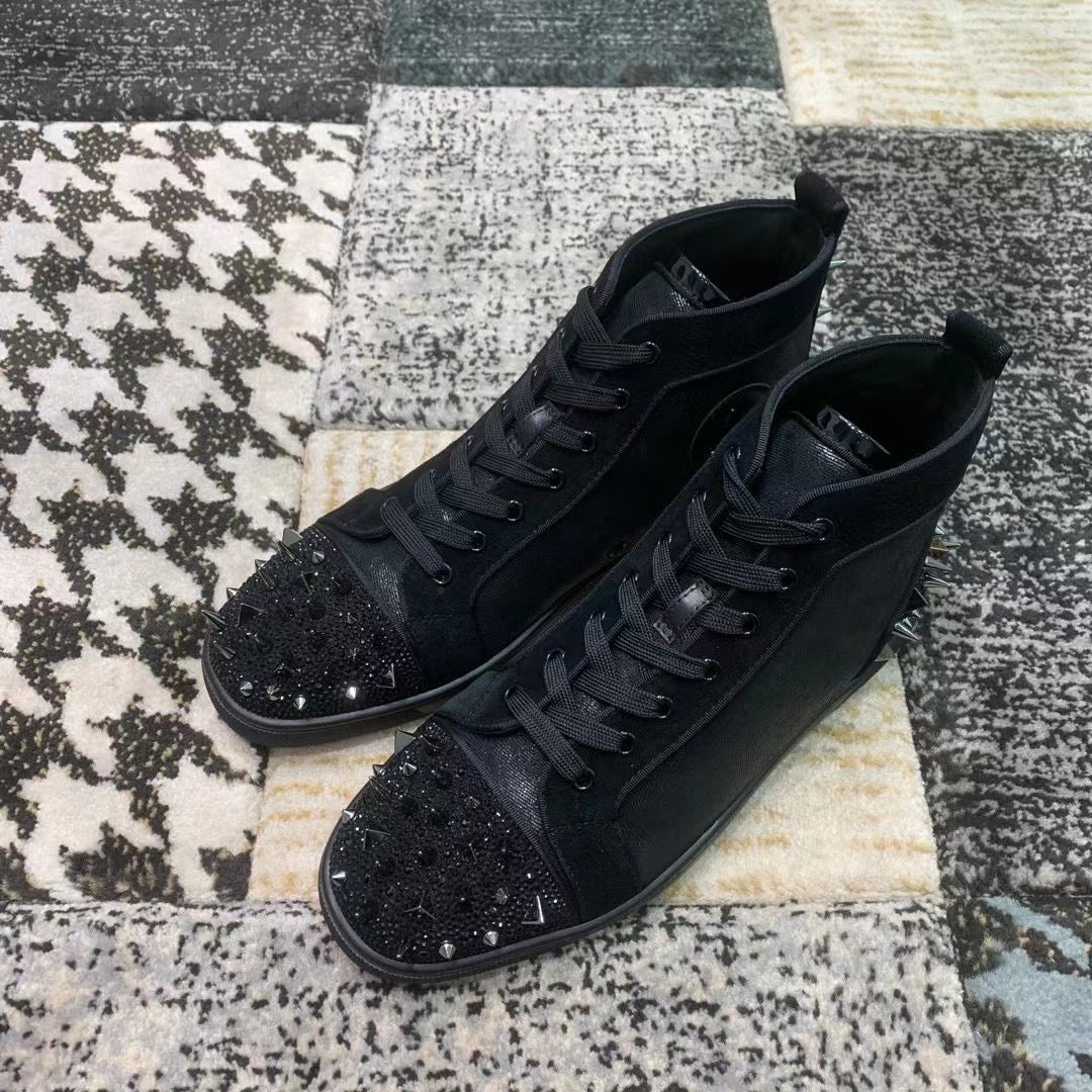 Christian Louboutin Black Spikes High – Luxury